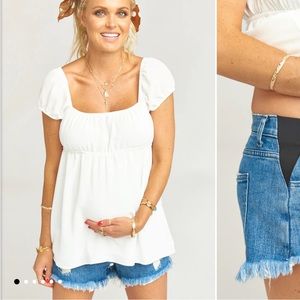 Show Me Your Mimi Maternity Denim Short, Size 30